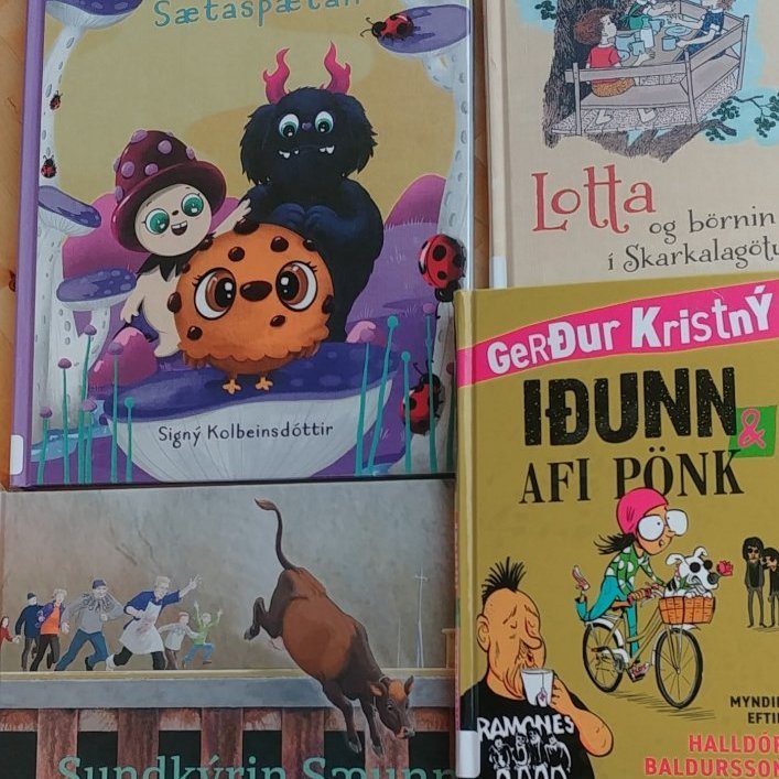Dæmi um nýjar bækur. Birt á facebooksíðu Bókasafns Grundarfjarðar.