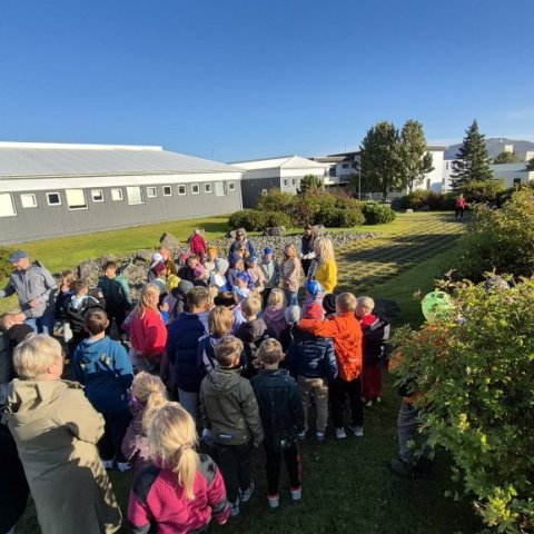 Grunnskólabörn 1.-6. bekkur fræðast um runna og græðlinga