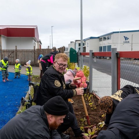 Gróðursetning í leikskólalóð