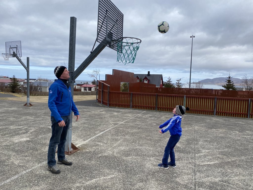 basketball court grundarfordur close to the camping ground