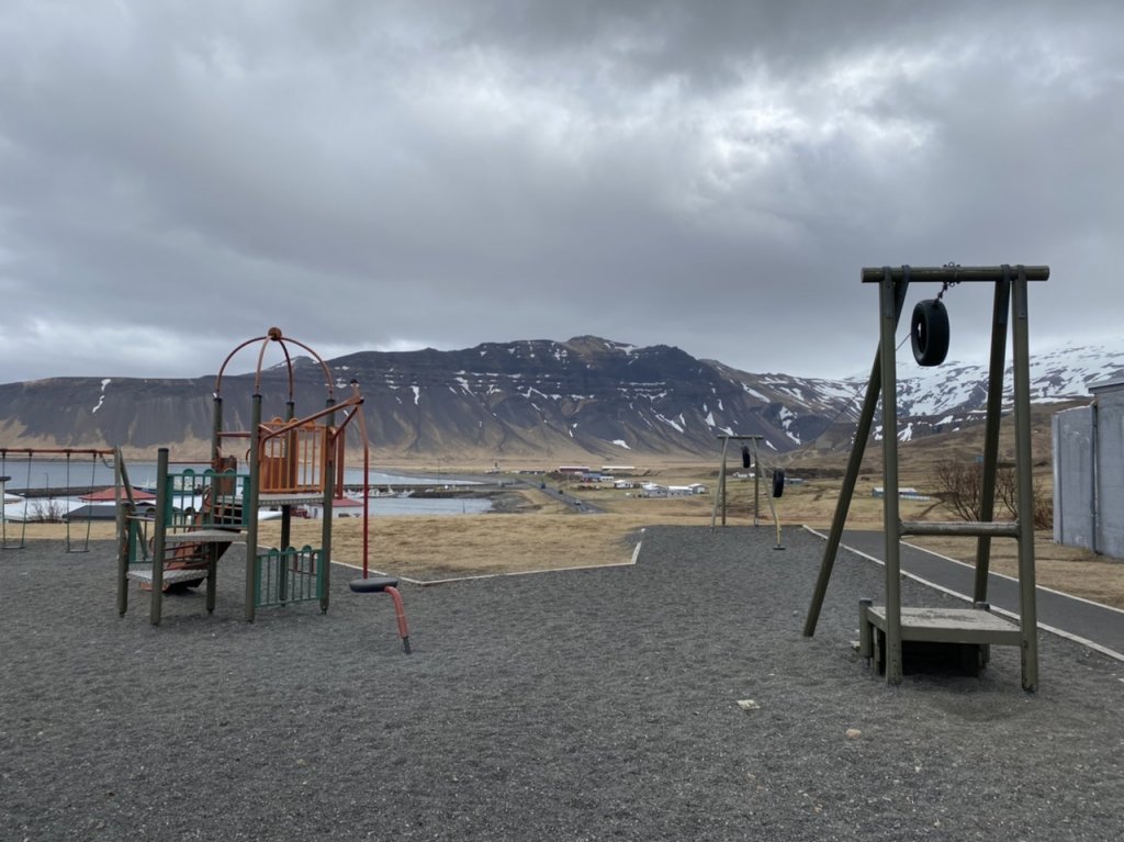 play ground in grundarfjordur at the campsite