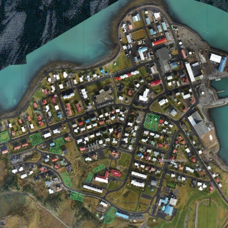 Yfirlitsmynd yfir lausar lóðir