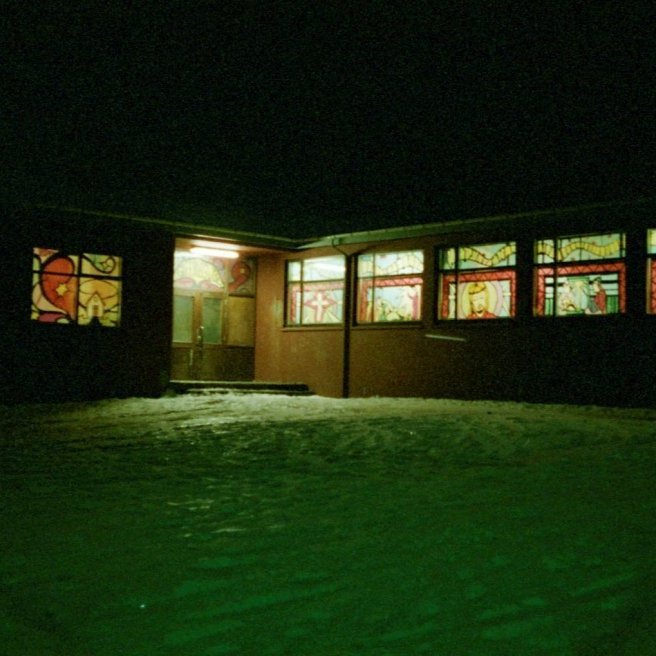 Grunnskóli Grundarfjarðar kominn í jólabúning, falleg jólalistaverk eftir séra Jón Þorsteinsson.