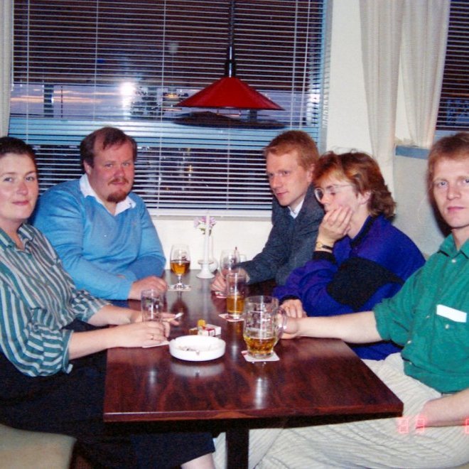 Félagar á góðri stund. Talið frá vinstri, Anna Másdóttir, Ómar Elisson, Kolbeinn Sigmundsson, Hólmfríður Halldórsdóttir og Sveinn Sigmundsson.