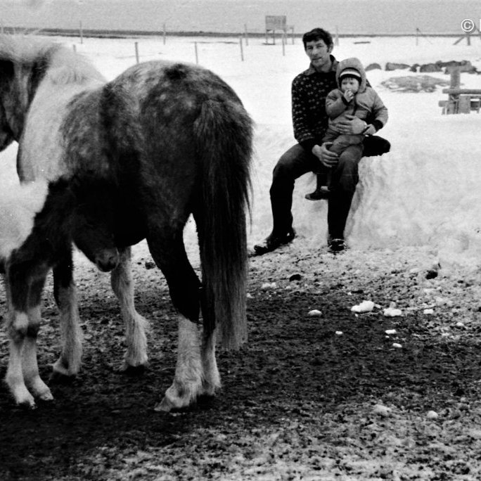 Hreinn Bjarnason með dóttur sína Ástrósu.