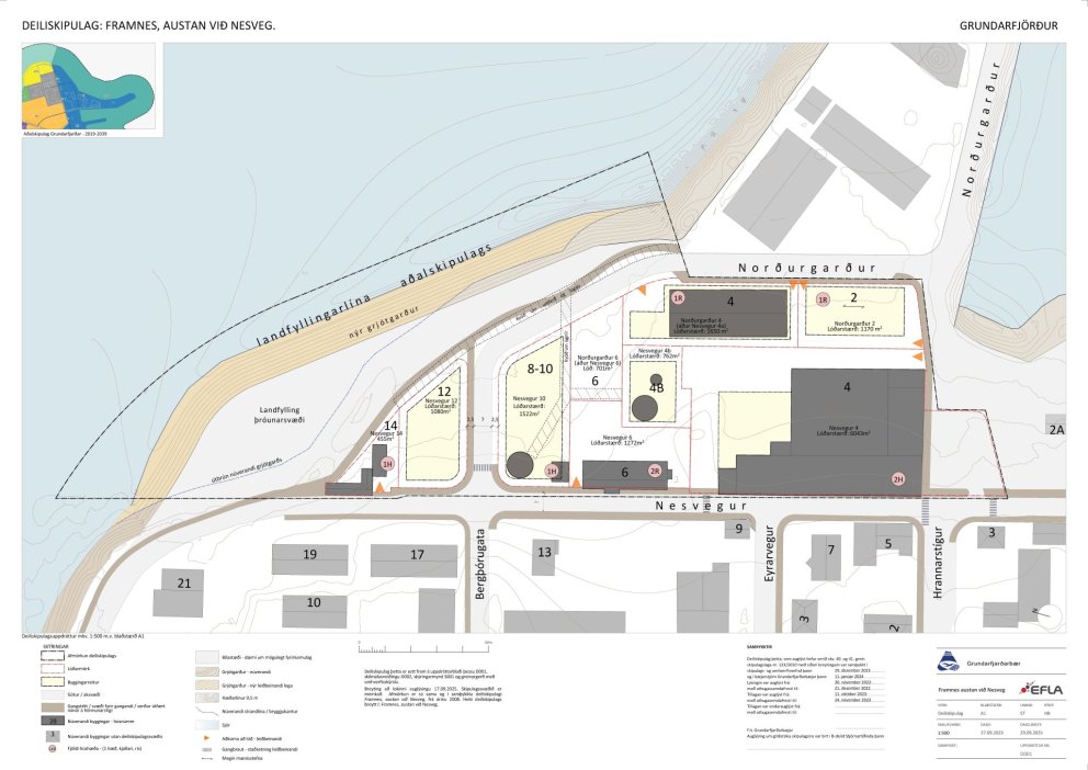 Nýtt deiliskipulag Framness austan Nesvegar tekur gildi