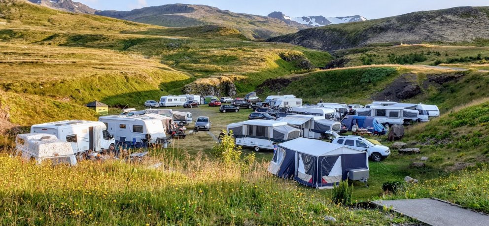 Tjaldsvæði Grundarfjarðar, júlí 2019.