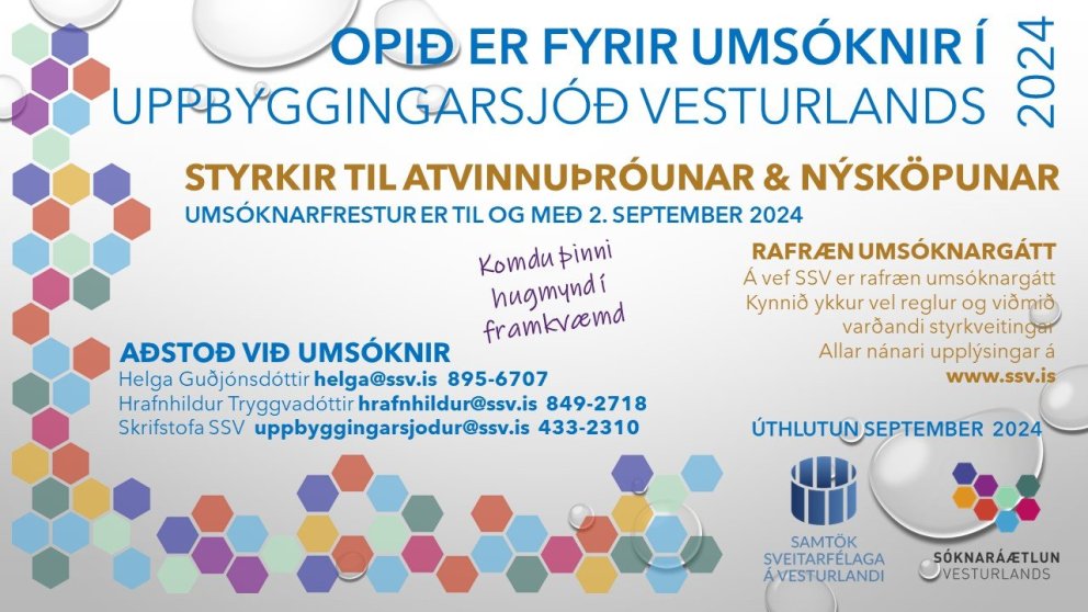 Opið fyrir umsóknir í Uppbyggingarsjóð Vesturlands
