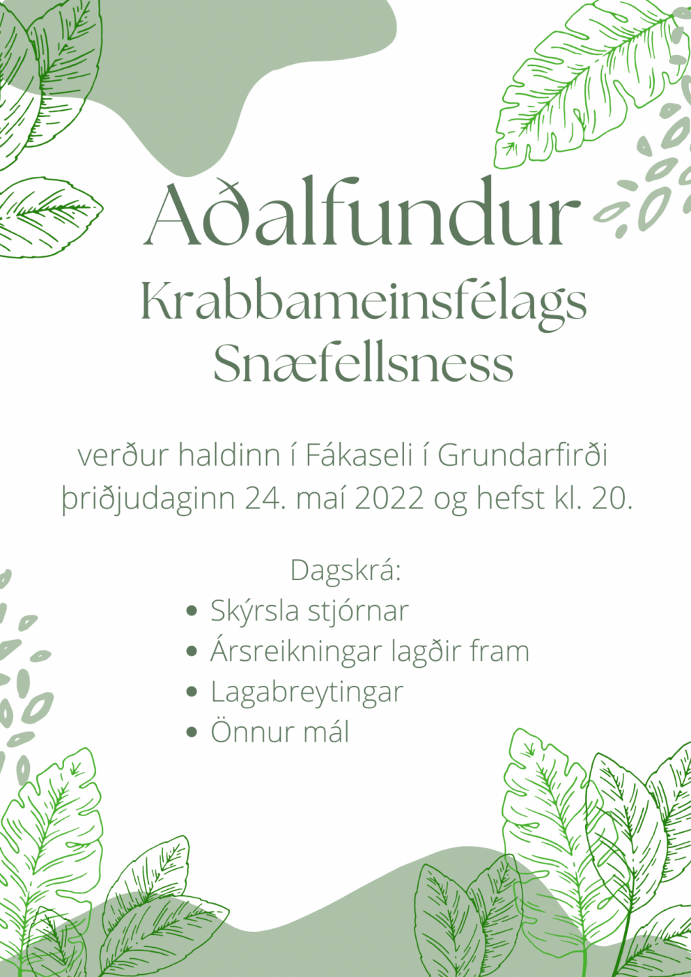 Aðalfundur Krabbameinsfélags Snæfellsness