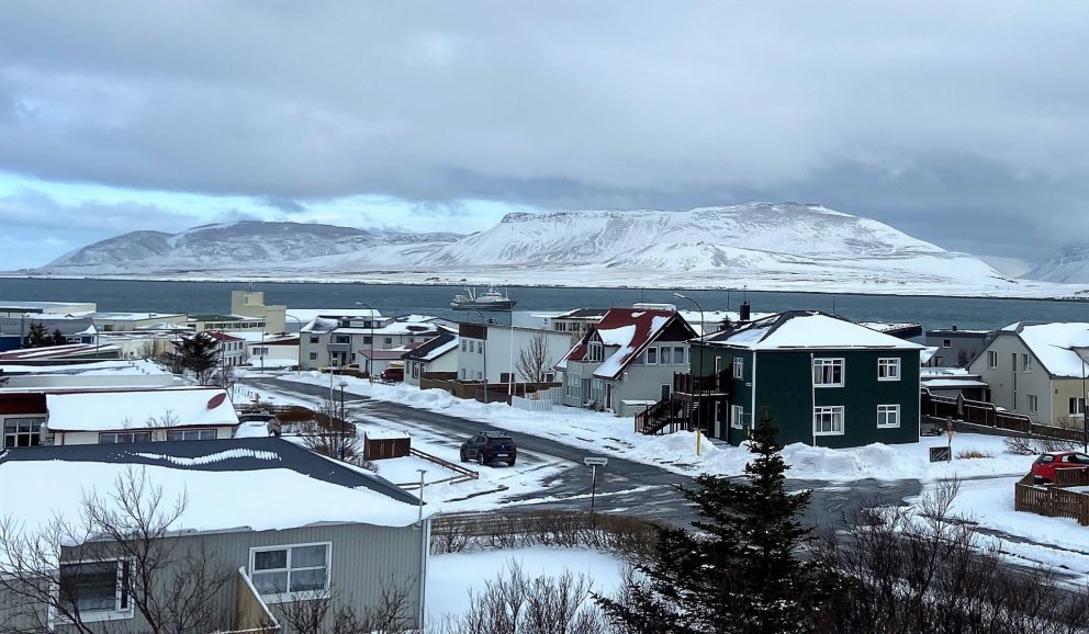 Árni Friðriksson við nýja Norðurgarðinn