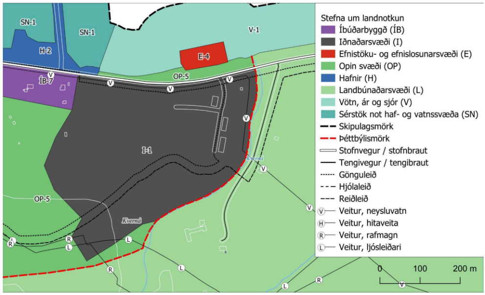 Breyting á Aðalskipulagi v. iðnaðarsvæðis vestan Kvernár