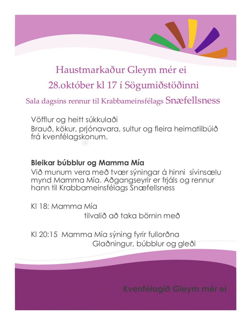 Haustmarkaður Kvenfélagsins Gleym mér ei