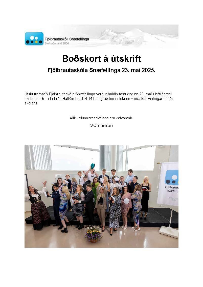 Boðskort á útskrift