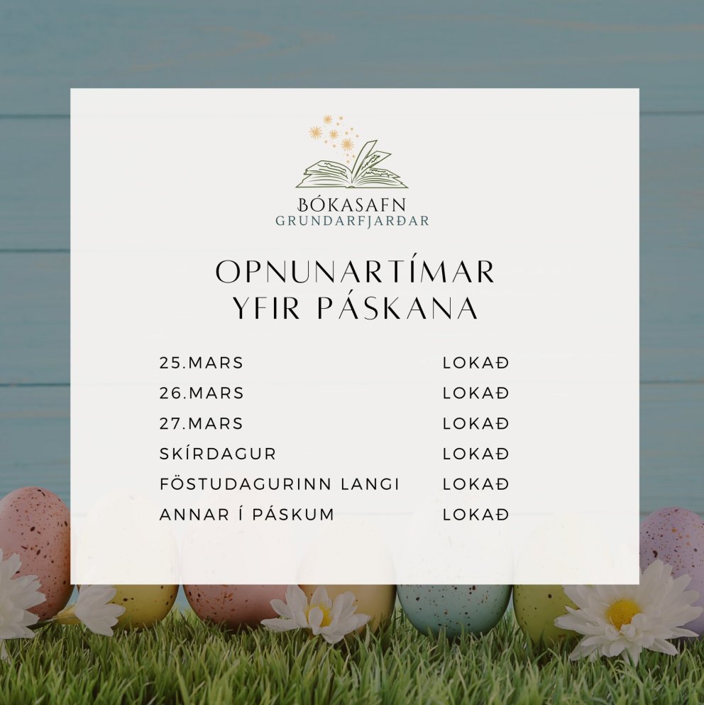 Opnunartími bókasafns