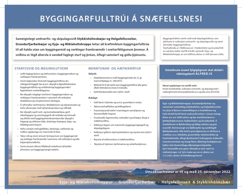 Byggingarfulltrúi á Snæfellsnesi