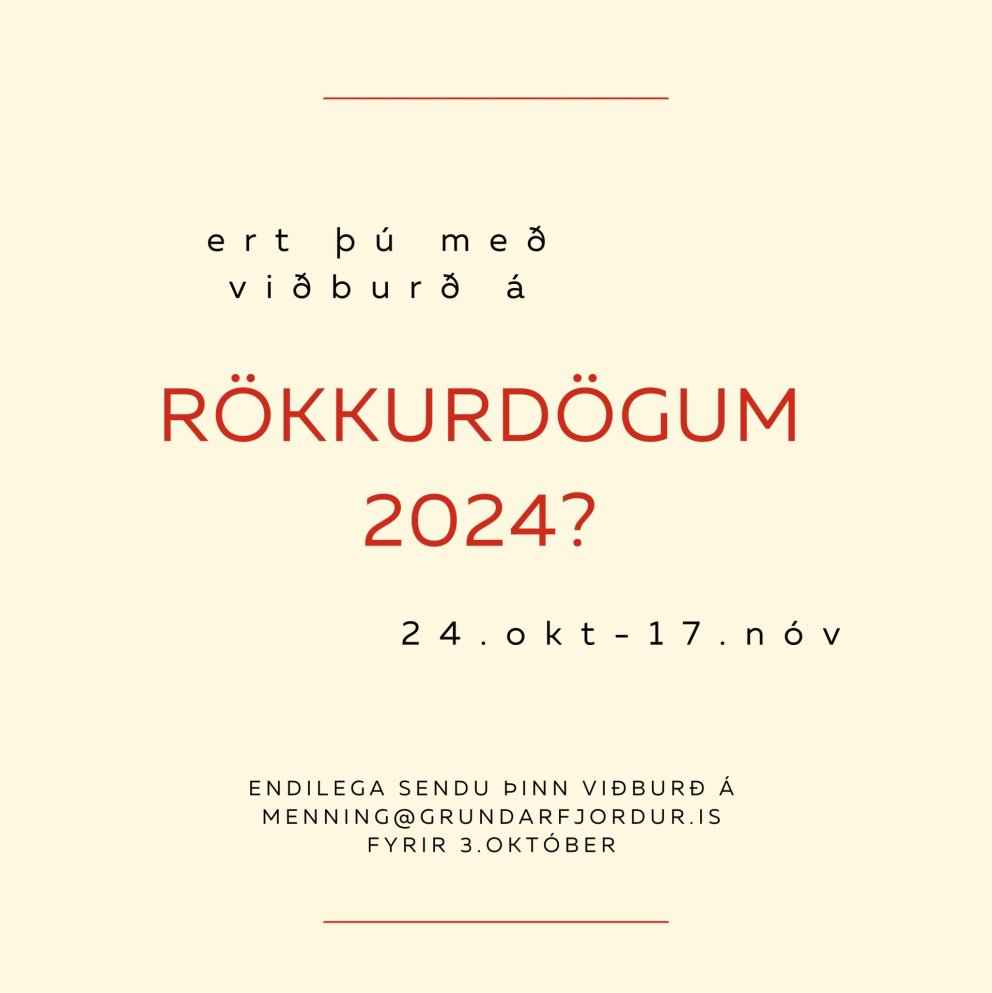 Ert þú með viðburð á Rökkurdögum?