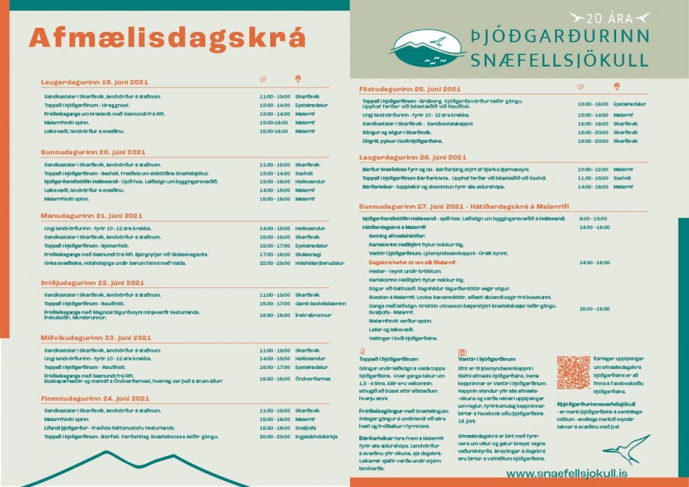 Þjóðgarðurinn Snæfellsjökull 20 ára