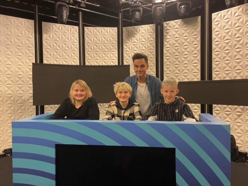 Krista Rún, Heikir Darri og Haukur Smári ásamt Birni Braga sem stjórnar Kviss.