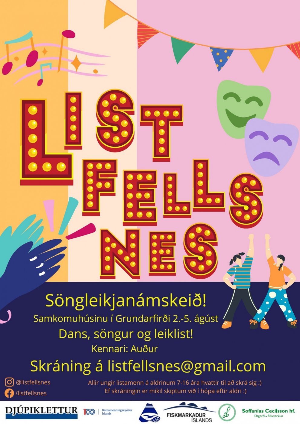 Listfellsnes - Söngleikjanámskeið