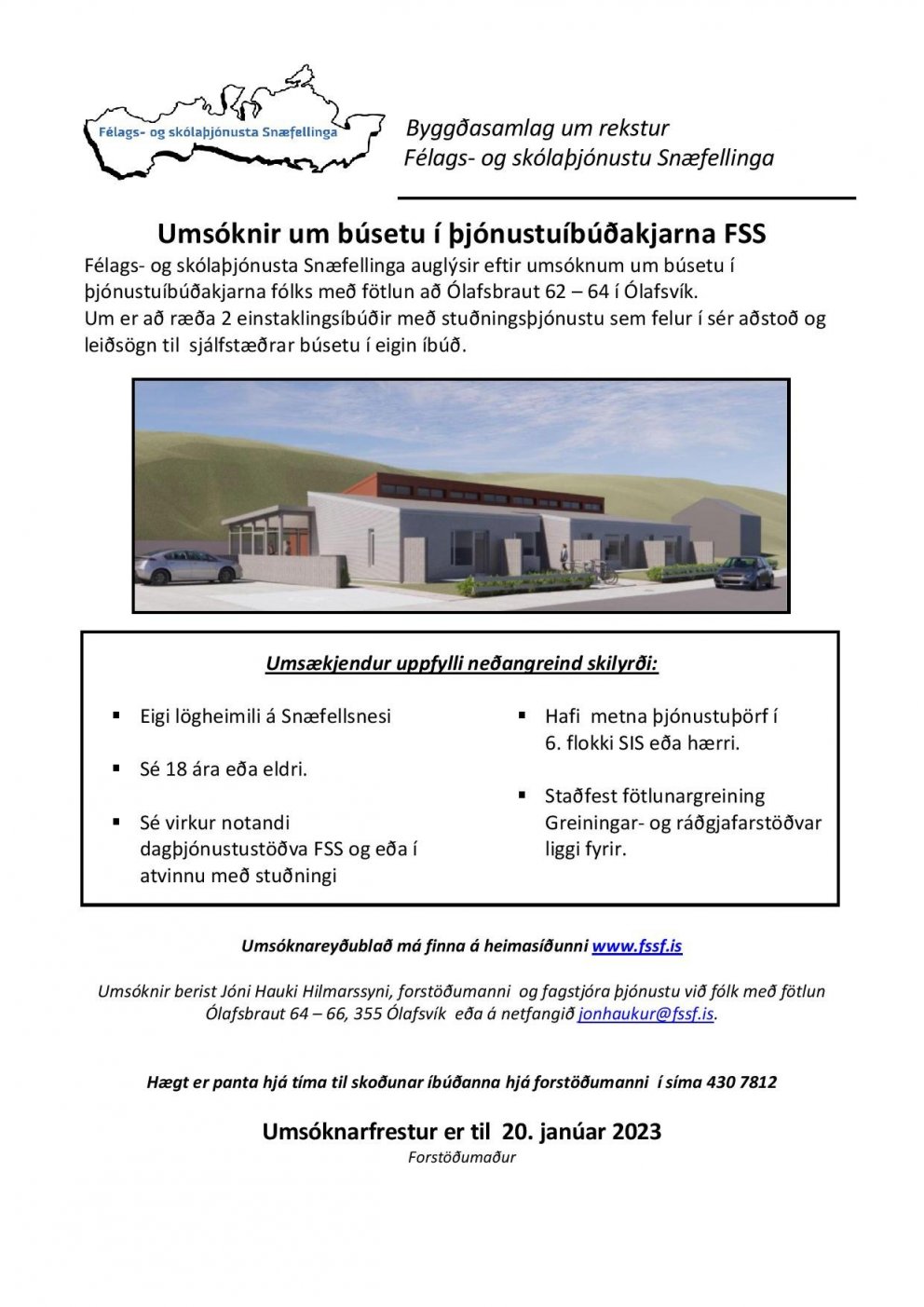 Umsóknir um búsetuíbúðir í þjónustuíbúðakjarna FSS