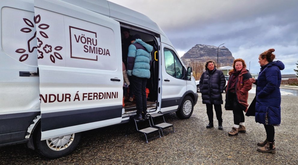 Sælkerabíllinn í mars 2023 fyrir utan Sögumiðstöðina