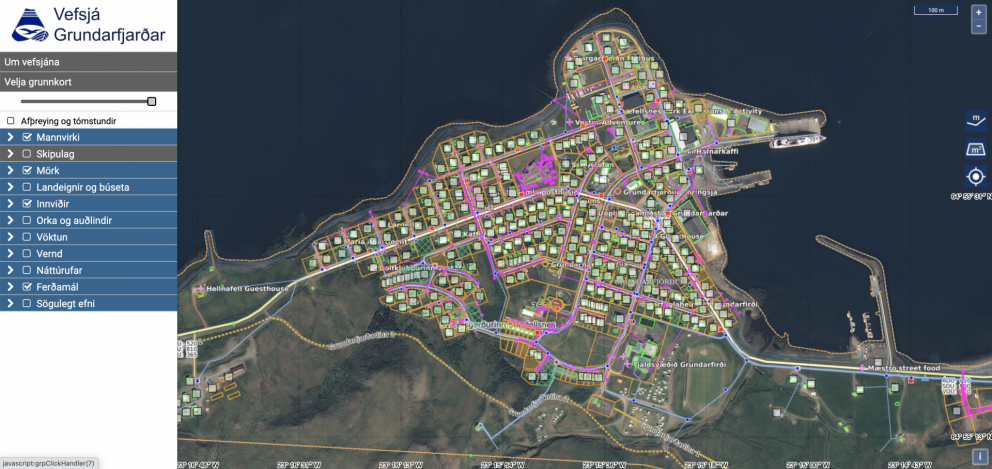 Skjáskot af vefsjá Grundarfjarðarbæjar