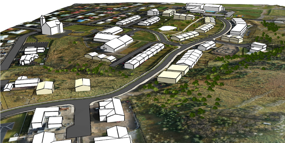 Skýringarmynd sem sýnir mögulega uppbyggingu