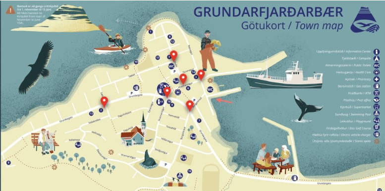 Á kortinu má sjá staðsetningu nýju vegprestanna