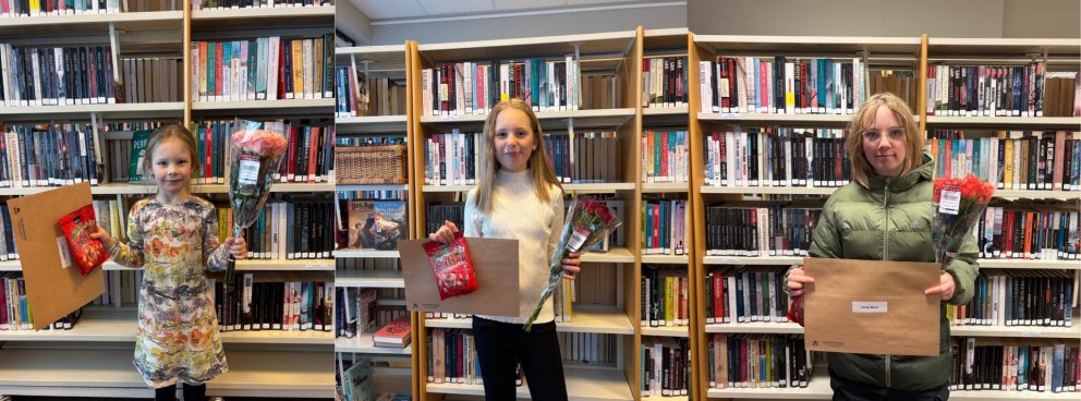 Elísa Björk, Ísabella Ósk og Heiða María vinningshafar í jólagluggaleiknum.