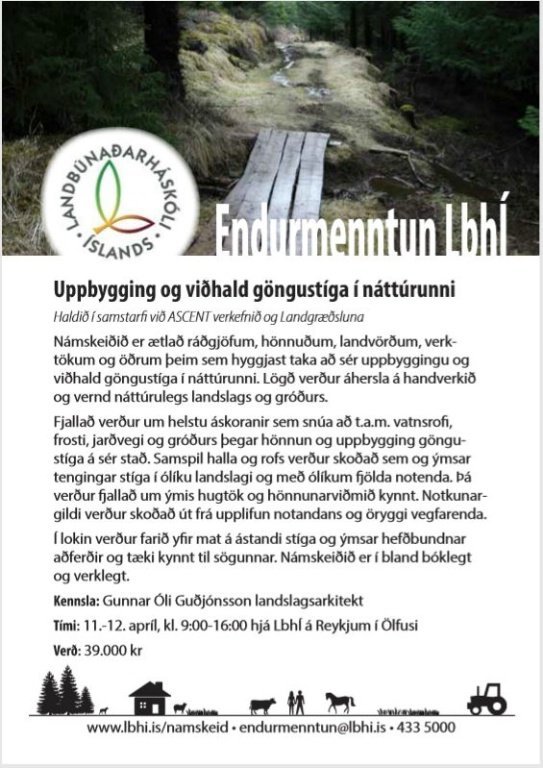 Uppbygging og viðhald göngustíga