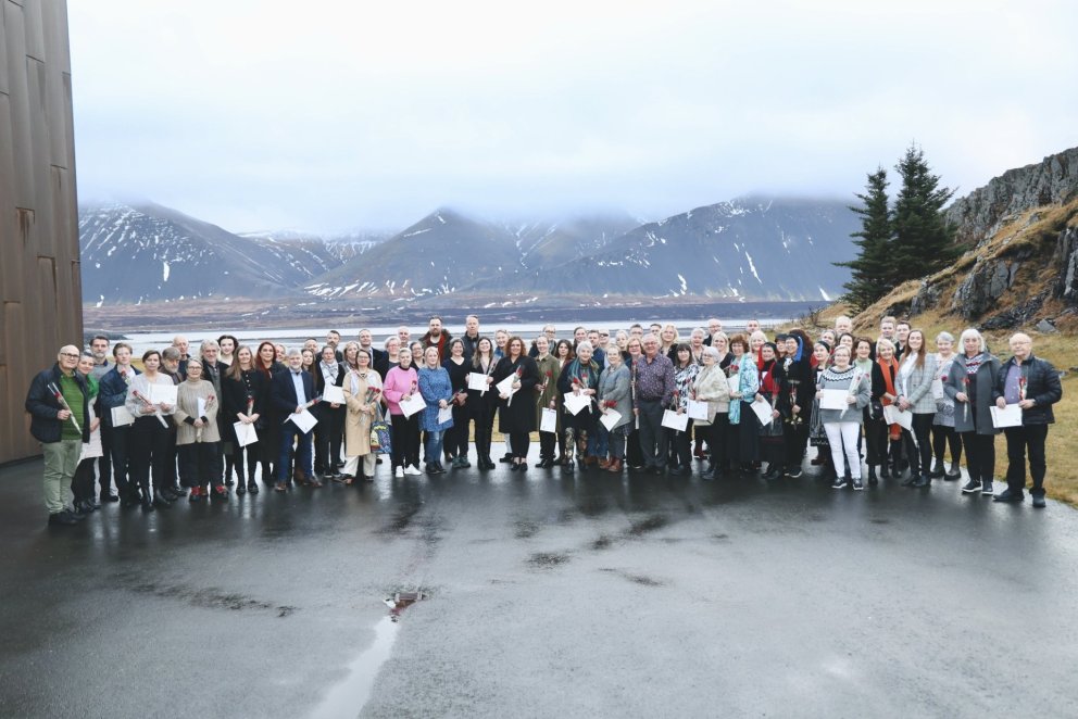 Hópurinn sem hlaut styrkir úr Uppbyggingarsjóði Vesturlands