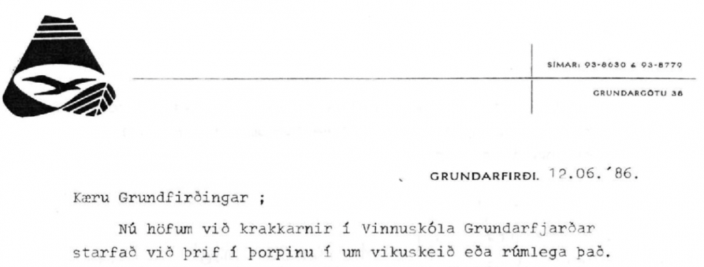 Gamla fréttin - vinnuskólinn 1986